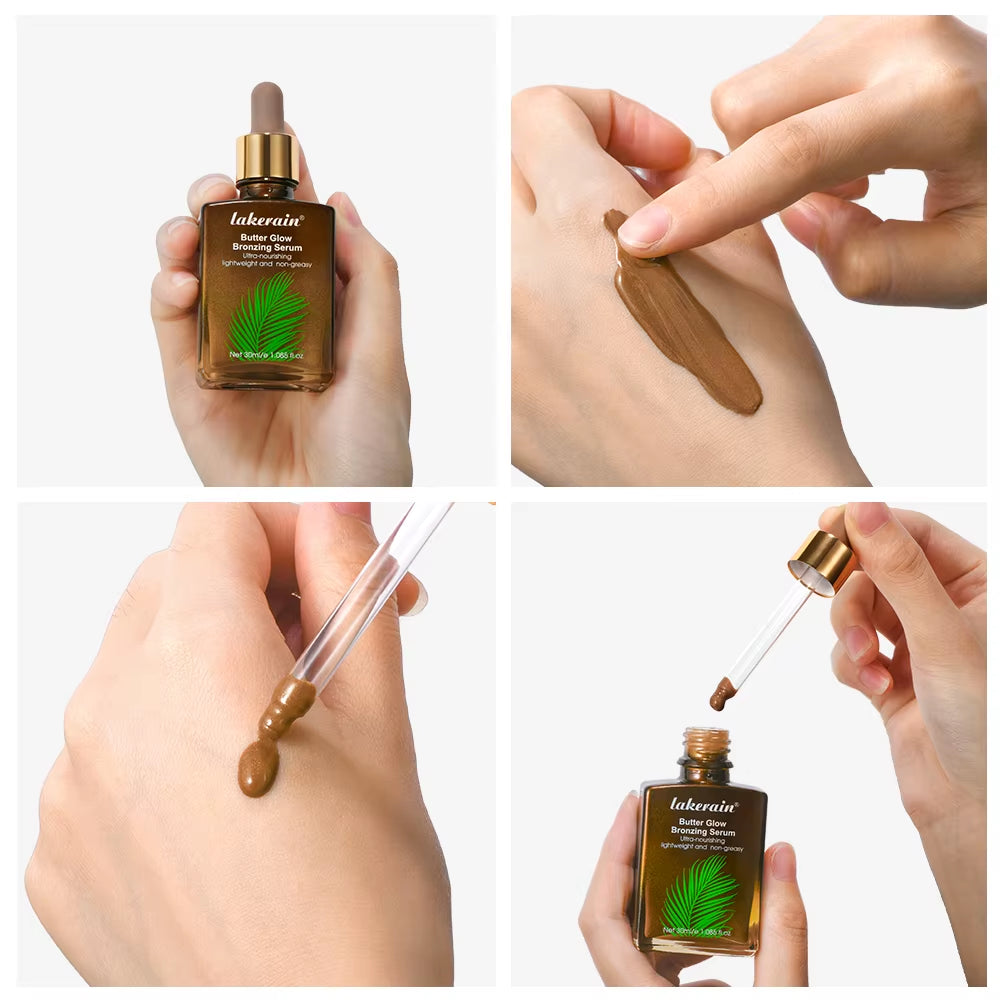 30Ml Butter Glow Bronzing Serum Innovative Nourishing Skincare Bronzing Drops for Radiant Natural Sunkissed Complexion Sunkissed